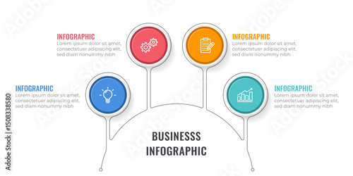 Modern timeline infographic 4 options.