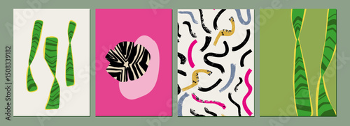 Abstract Botanical Art Prints Collection