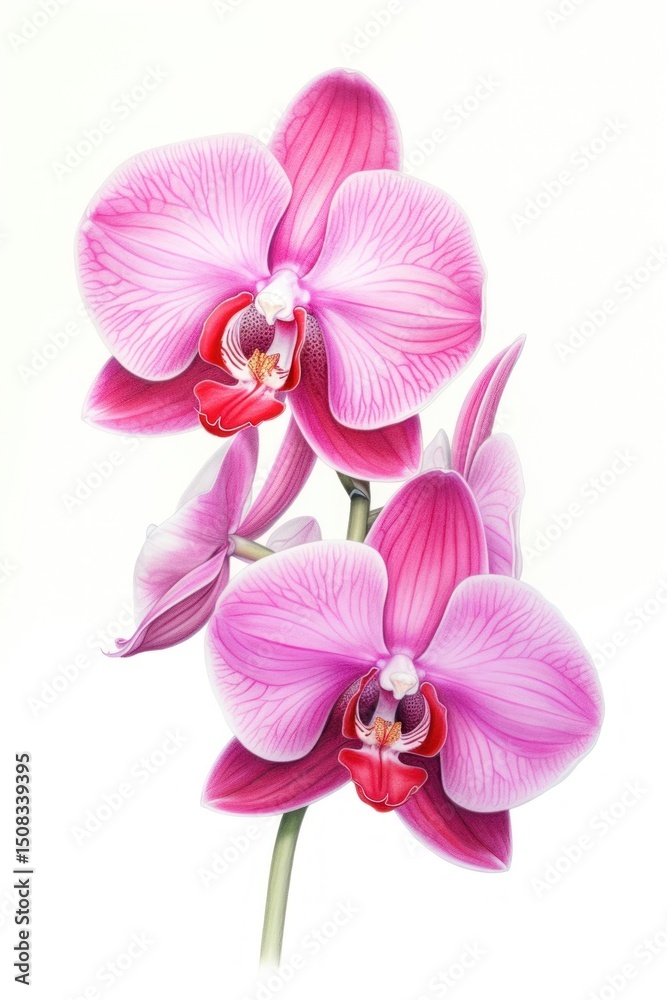 Obraz premium Orchids flower petal plant white background.