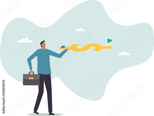 Start invest, financial planning or savings for retirement, begin or launch mutual fund, financial goal.character for design.