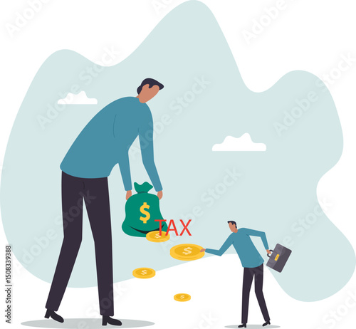Tax payment or losing money without tax planning.character for design.