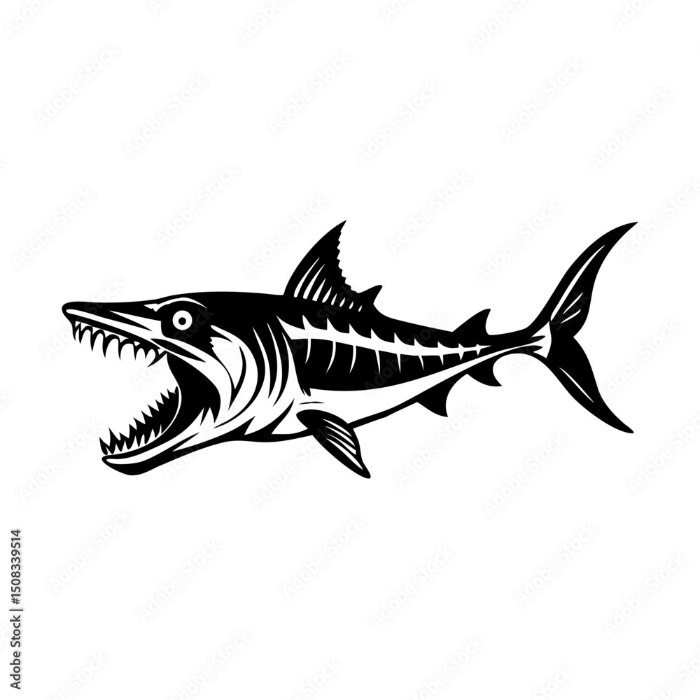 Obraz premium shark isolated on black