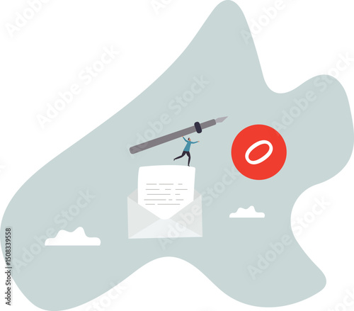 Writing email like professional, email communication for best business negotiation, storytelling or apply for new job .character for design.