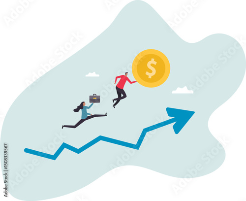 Fear of missing out in crypto, feeling or anxiety to follow trend or people who share high profit experience.character for design.