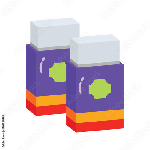A 2d icon of eraser in smooth 2d style