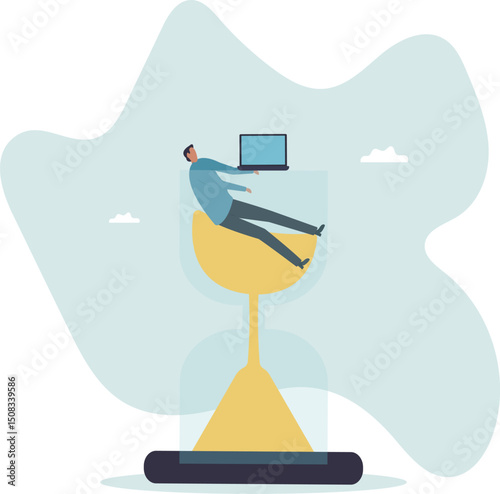 Work against deadline, time counting down to finish project, efficiency to spend time to complete work within timeline.character for design.