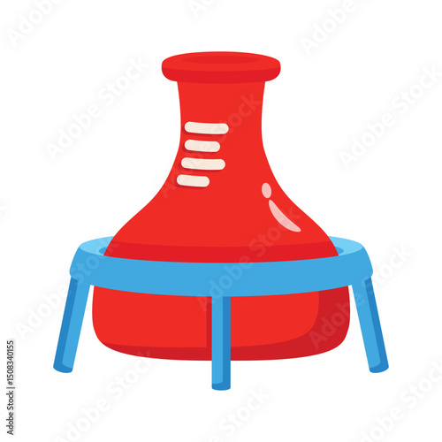 Get this 2d icon showcasing flask stand for lab
