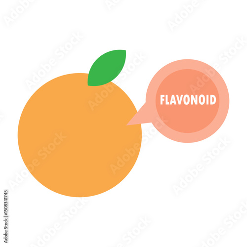 orange fruit with flavonoid antioxidant illustration