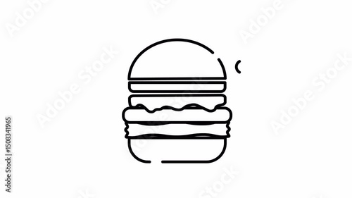 Line Art Animated Burger Icon