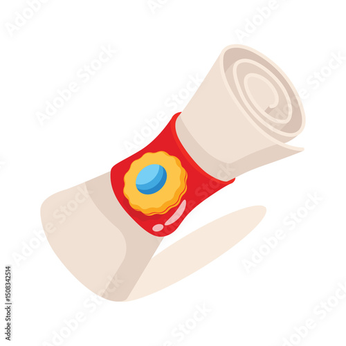 A trendy 2d icon representing degree scroll