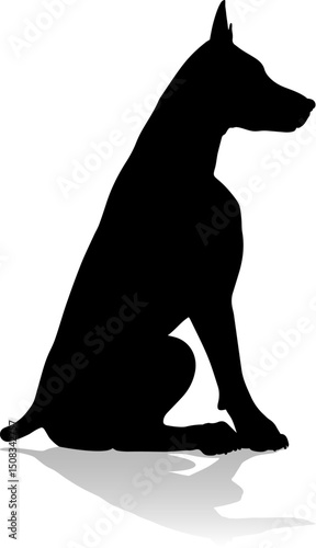 A detailed animal silhouette of a pet dog