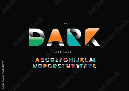 Creative Design vector Font of twisted Ribbon for Title, Header, Lettering, Logo. Funny Entertainment Active Sport Technology areas Typeface. Colorful rounded Letters and Numbers. 