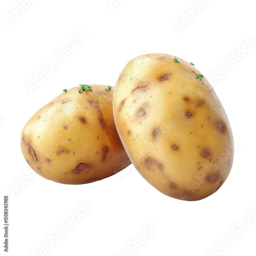 Two Fresh Potatoes Ready to Cook