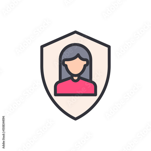 Shielded Identity Woman Symbolizing Protection And Secure Profile Image