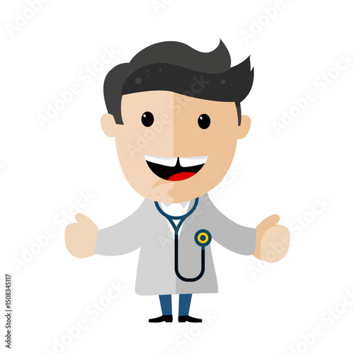 cute smiling doctor – vector illustration