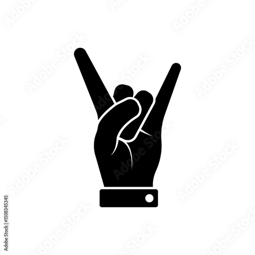 Rock and roll hand vector line icon isolated on white background. Rock and roll hand line icon for infographic, website or app. Scalable icon designed on a grid system.