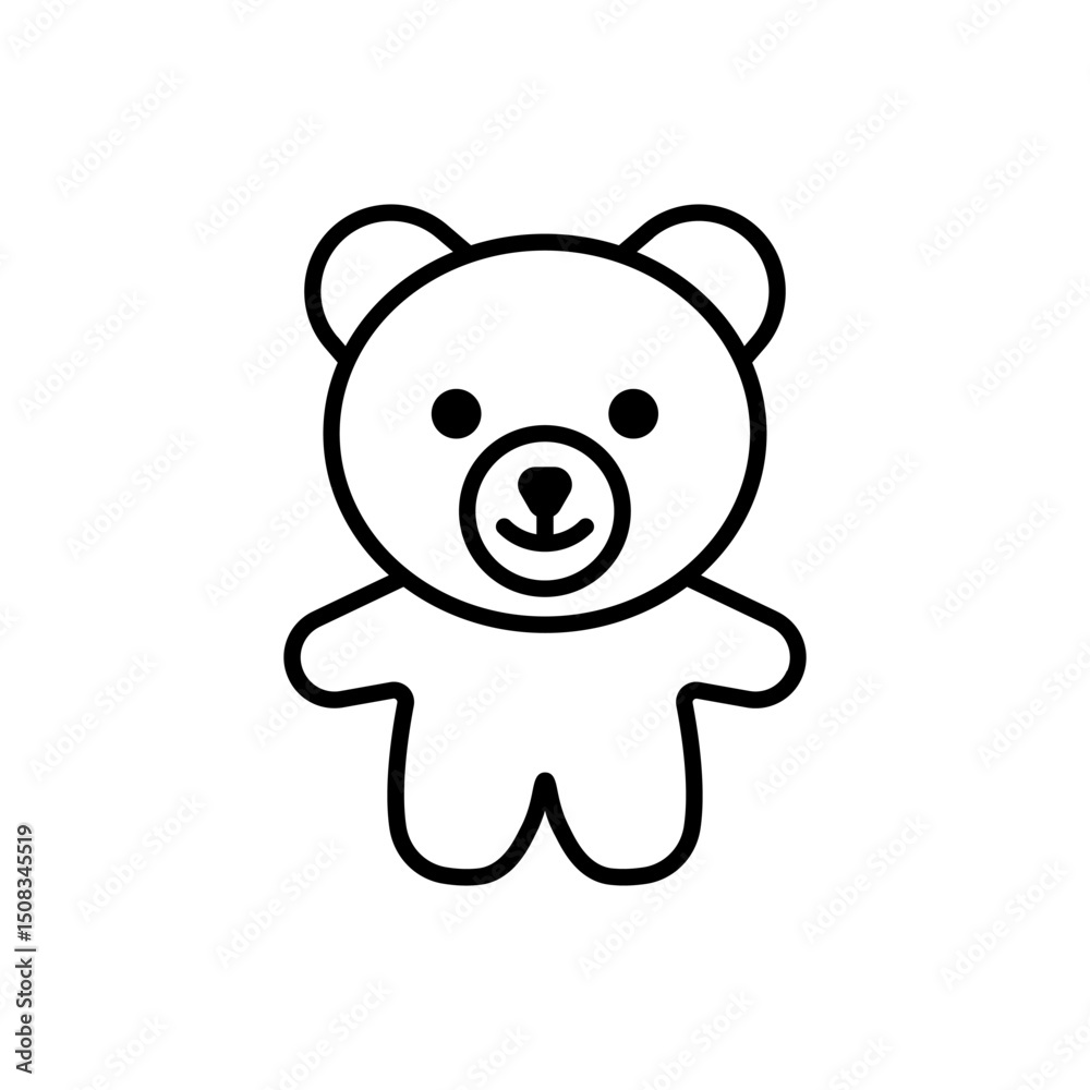 Fototapeta premium Teddy bear icon in line style. For your design, logo. Vector illustration. Editable Stroke.