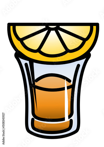 Illustration of one shot with lemon