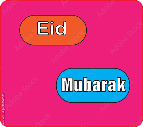 Style Eid Mubarak Word in design 