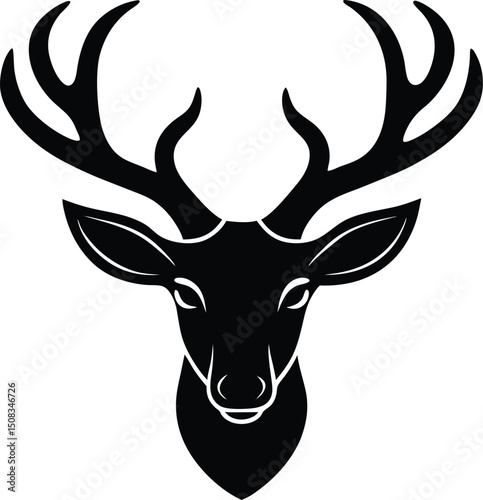 deer head icon silhouette on white background.eps