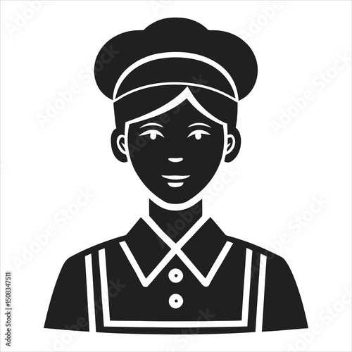 Female chef icon. Simple illustration of female chef vector icon for web