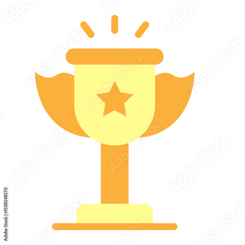 Achievement Trophy Vector Flat Icon Design