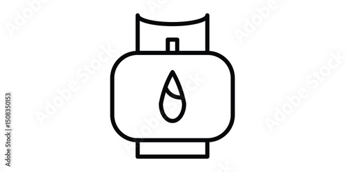 Gas cylinder icon with line style