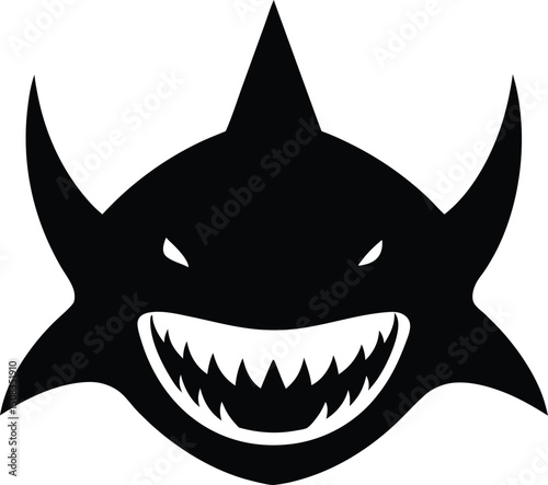 shark head icon silhouette on white background (3).eps