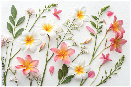 Spring Floral Arrangement with Vibrant Petals and Leaves