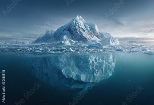 Wallpaper Mural Massive Iceberg Floating Underwater In Ocean Torontodigital.ca