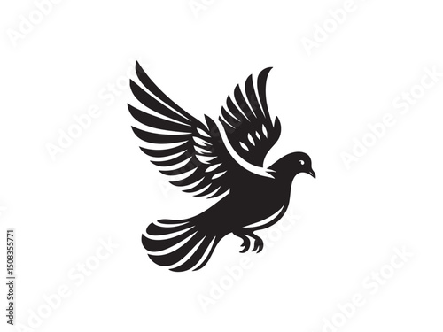 Flying Bird Silhouette – Minimal and Clean Black Bird.
