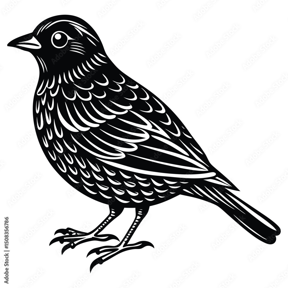 Obraz premium Vector image of a sparrow on a white background. Isolate.
