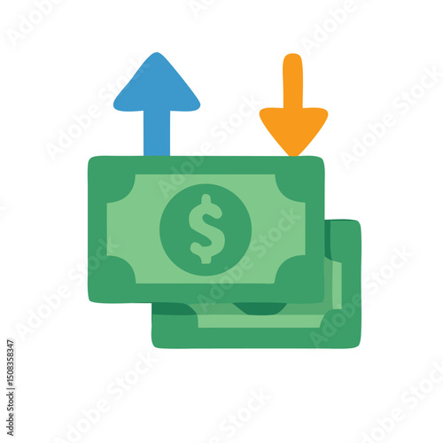 Depicting a money transaction suitable for finance blogs, business websites, banking presentations, or commercial advertising.