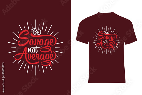 Trendy dark red T-shirt with inspiring handwritten lettering, emphasizing personal determination and individuality.