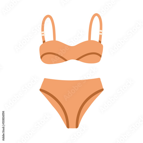 Women lingerie, top and bottom, bra and panties. Modern bikini-style underclo...