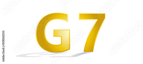 G7、輝く金色のロゴ、世界経済と金融、アイキャッチ