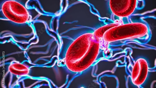 Antibodies navigating bloodstream, combating pathogens, maneuvering past red blood cells, defending immune system's intricate network