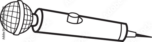 podcast element illustration hand drawn sketch vector, music, sound, headphone, mic coffee