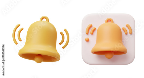 3D School Bells Icon for Announcements and Alarms