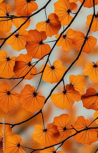 Blurred out fall season abstract nature background