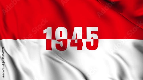 Animation Indonesia flag is waving seamless loop, seamless animated background. realistic wave 4K. Great for travel blogs, cultural articles, patriotic themes, and educational materials.