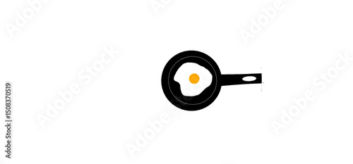 Vector egg fried on pan 