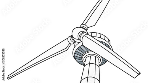 Vector illustration of a high-speed wind turbine featuring detailed blades, structure, and energy components