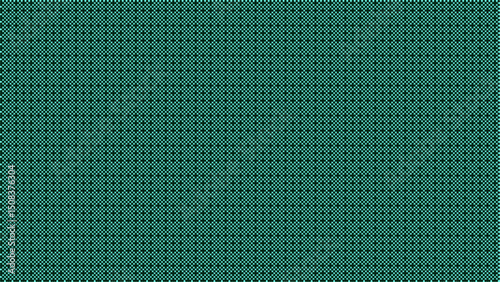 Pixelated bitmap gradient texture. Retro pixel art, green dither pattern. Leisure or arcade games duotone 8 bit background. Vector illustration