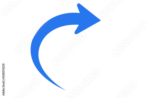 Free Download blue round curve arrow pointing upward direction png transparent background - GFXLoad