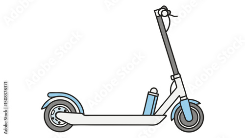 A clean flat vector illustration of a modern electric scooter designed for urban mobility with simple sleek lines
