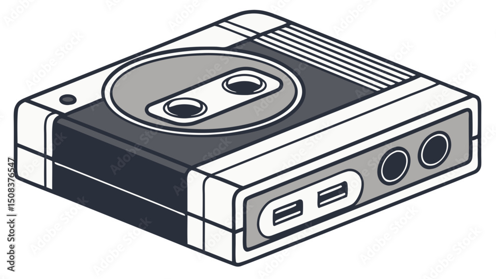 Fototapeta premium A modern compact gaming console featuring buttons, speaker, and screen designed for handheld play