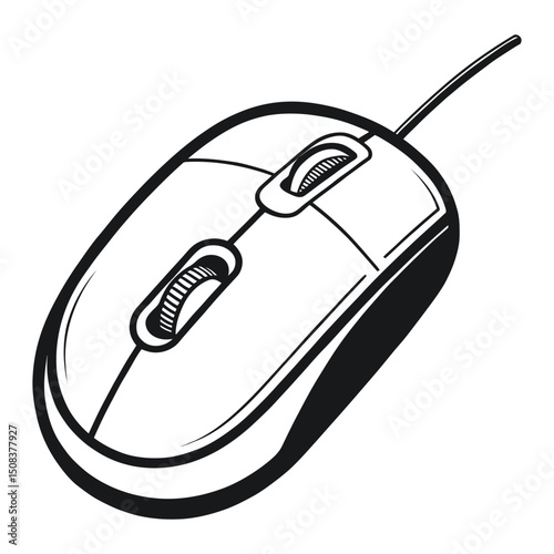 Computer mouse isolated on white background. Vector illustration. Eps 10.