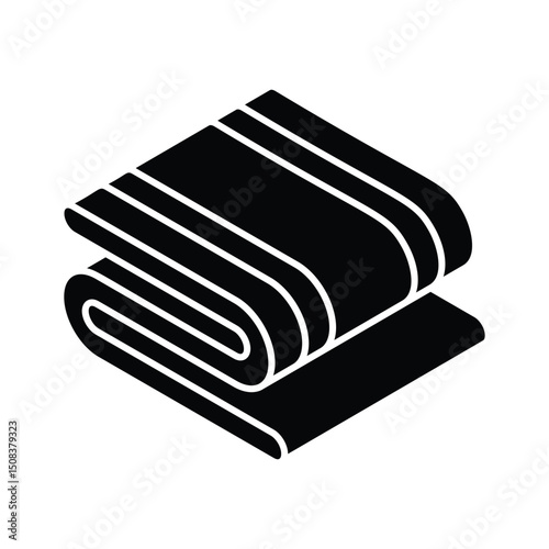 A premium isometric icon of neatly folded towel