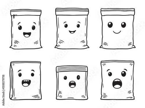 Vacuum bags line art vector illustration